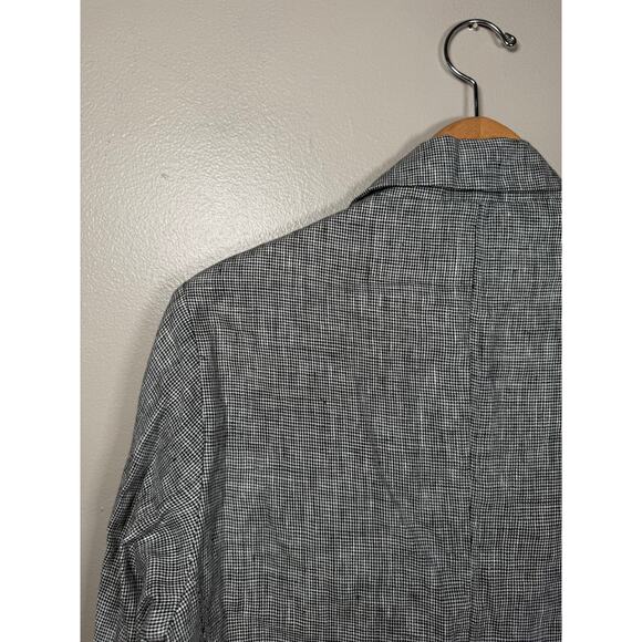Anny Jacobson Lagenlook Micro Houndstooth Linen Blazer size M - Picture 10 of 10